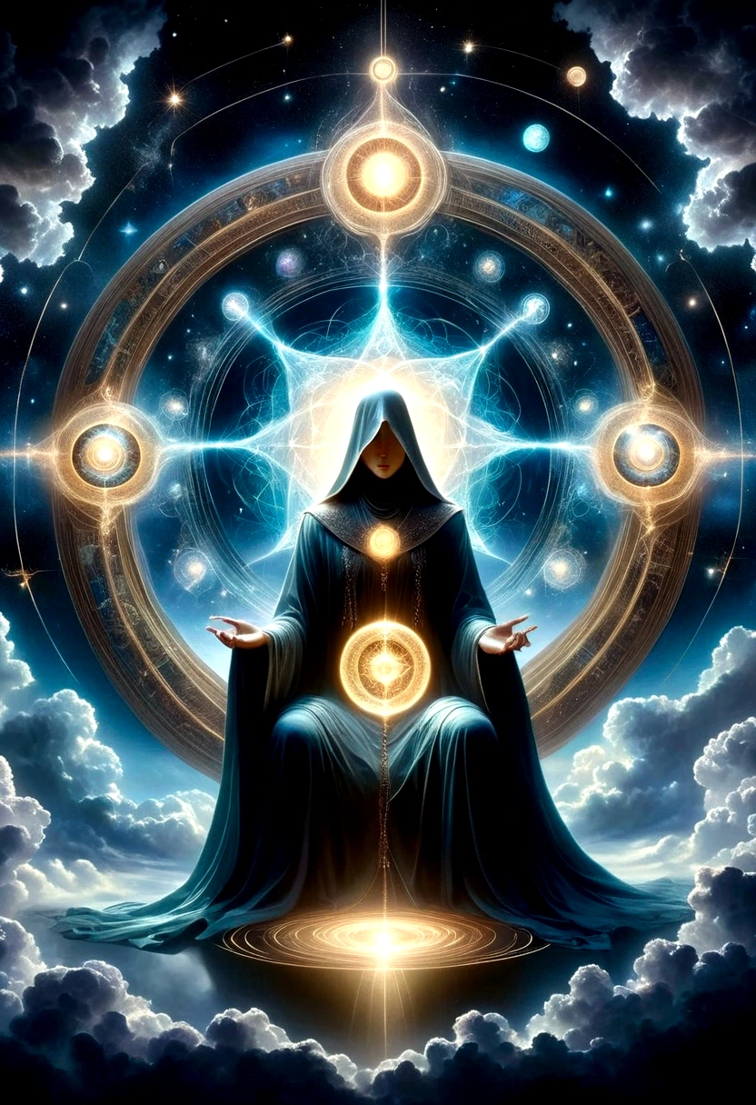 Astrologer，Magic Circle, Sacred geometry, Clear focus, Floating Ghost Mage, Heaven and earth collapsed, Mobius strip, Black Hole, Lots of meteorites floating, Combination Magic Circle, call, Transformation of matter and immateriality, Kim Sik, and other complex ritual combinations , Mike Winkelmann style的超现实数字艺术, Rolf ARmstRong style: Fractal, Alberto Vargas, 和 H&#39;style.R. liver. liver,Magical Realism,classical realism,Surrealism,imagination,Science fiction,From another realm,impossible,Visual exaggeration,Post-cyberpunk,Nano punk,Atomic Punch,gather,Circuit,lightpainting,白羊seat,♈︎,金牛seat,♉︎,双子seat. ♊︎,cancer,♋︎,天蝎seat,♏︎,天秤seat,♎︎,seat,♍︎,狮子seat,♌︎,射手seat,♐︎. 摩羯seat,♑︎,水瓶seat,♒︎,双鱼seat,♓︎,Unreal Engine,Octane RendeRing,V-Ray,High Detail,high quality,high resolution,Surrealism,16K,Ultra wide angle,High Angle Shot,,Bioluminescence,