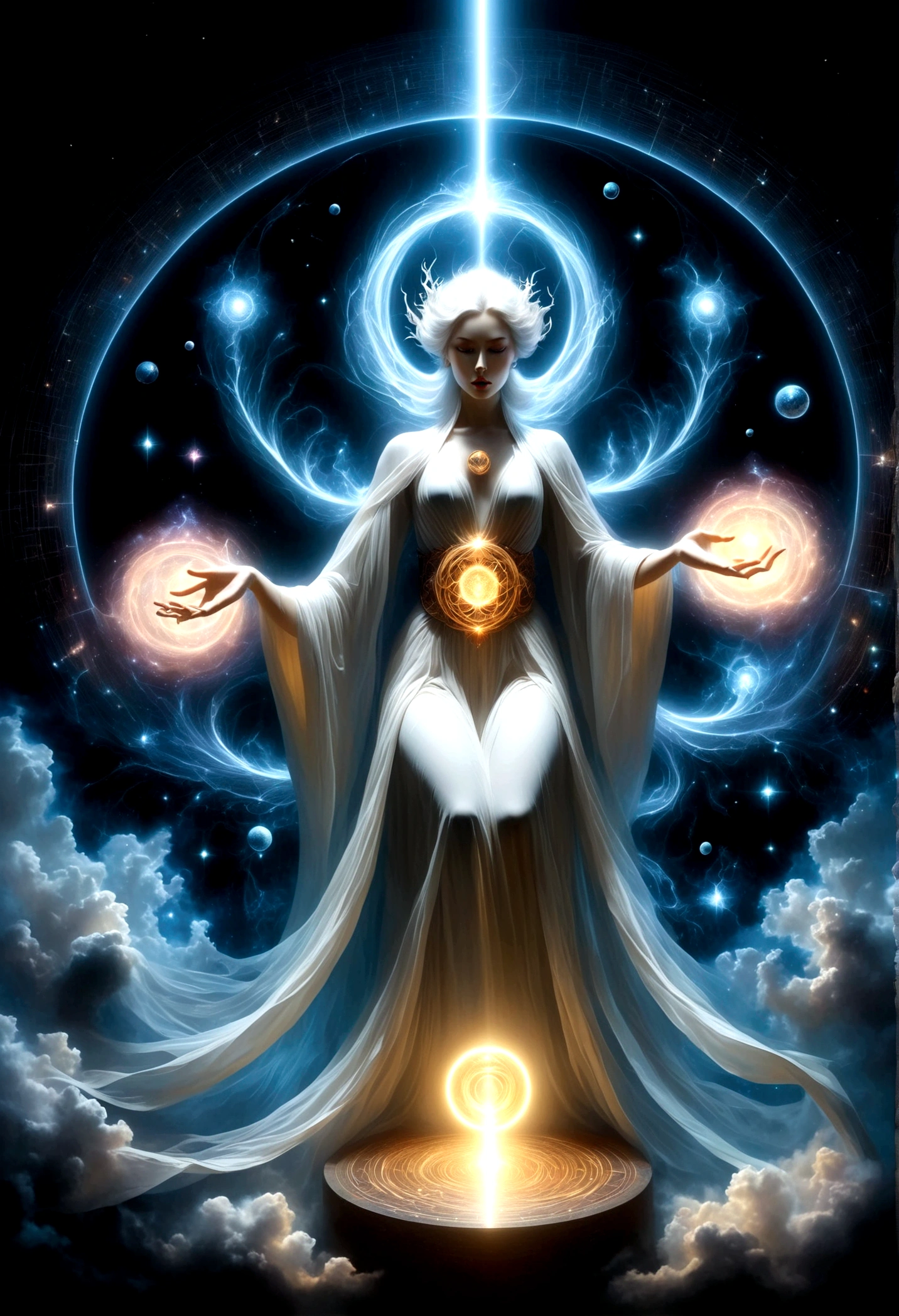 Astrologer,Magic Circle, Sacred geometry, Clear focus, Floating Ghost Mage, Heaven and earth collapsed, Mobius strip, Black Hole, Lots of meteorites floating, Combination Magic Circle, call, Transformation of matter and immateriality, Kim Sik, and other complex ritual combinations , Mike Winkelmann style的超现实数字艺术, Rolf ARmstRong style: Fractal, Alberto Vargas, 和 H'style.R. liver. liver,Magical Realism,classical realism,Surrealism,imagination,Science fiction,From another realm,impossible,Visual exaggeration,Post-cyberpunk,Nano punk,Atomic Punch,gather,Circuit,lightpainting,白羊seat,♈︎,金牛seat,♉︎,双子seat. ♊︎,cancer,♋︎,天蝎seat,♏︎,天秤seat,♎︎,seat,♍︎,狮子seat,♌︎,射手seat,♐︎. 摩羯seat,♑︎,水瓶seat,♒︎,双鱼seat,♓︎,Unreal Engine,Octane RendeRing,V-Ray,High Detail,high quality,high resolution,Surrealism,16K,Ultra wide angle,High Angle Shot,,Bioluminescence,