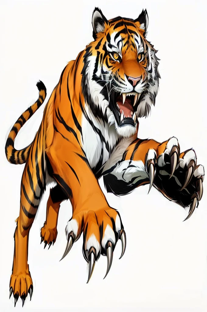 to tiger mascot running with claws and claws, high school mascot, anthropomorphic tigre, tigre_will do, to tiger, ((tigre)), Sharp teeth and claws, tigre of fire flying, tigre, sports team mascot, tigers, Sharp, detailed claws, sport mascot, Illustrates??the mascot's, with claws, the tigre is smiling, Sharp claws and tail