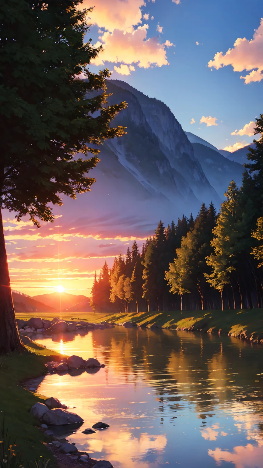 Clear streams, sunset