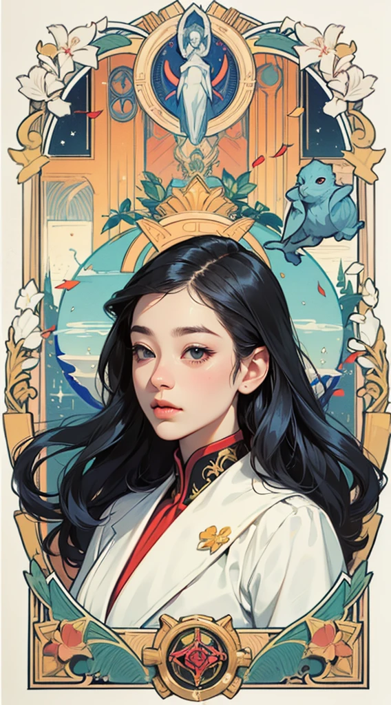 Artwork, Better Quality, awkwafina pastelgoth woman, Tarot, Baldo, Court concubine, Symbolism, Visual art, Occultism, universal, Vision Casting, philosophy, Iconography, Numerology, Popularity, art, Alphonse Mucha