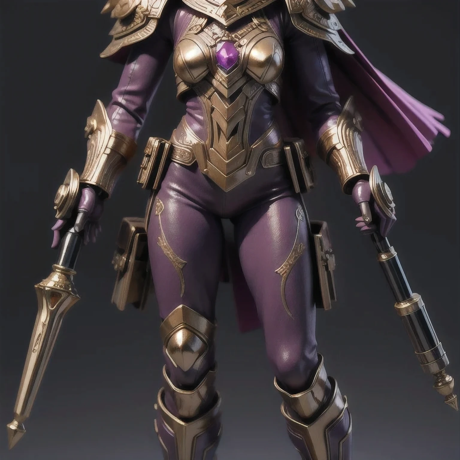 Close up of purple and gold toys, Super detailed fantasy characters, Science Fiction Characters render, detailed humanoid, Star Pathfinder Characters, Science Fiction Characters, Science Fiction Characters, humanoid character, very detailed character, Color Rendering, 3D Rendering Character Art 8K, Alien Armor, safi'jiiva armor, Marmoset Rendering