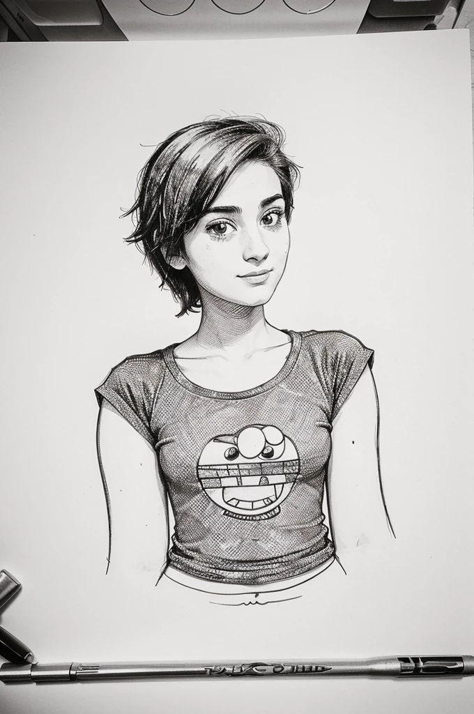 Cartoon sketch to be used as a screen printing image for t-shirts