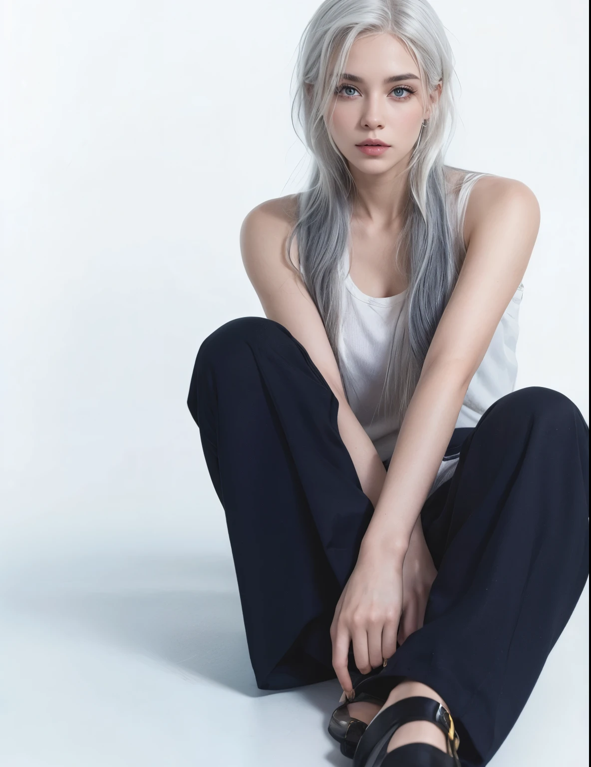 woman with white hair