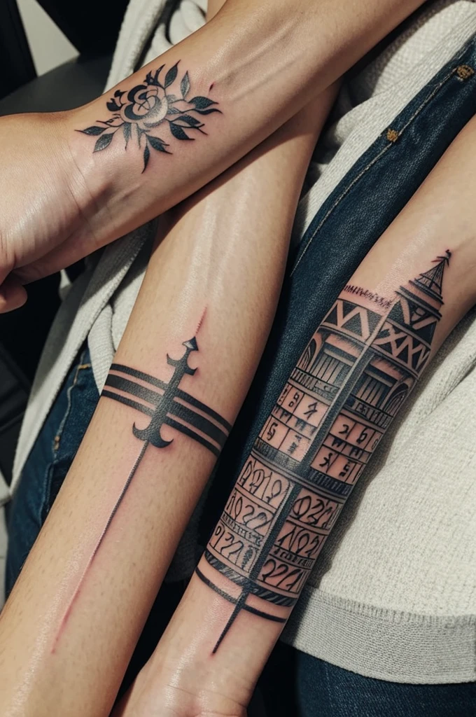 Tattoo of 1-02-2017 in Roman numerals