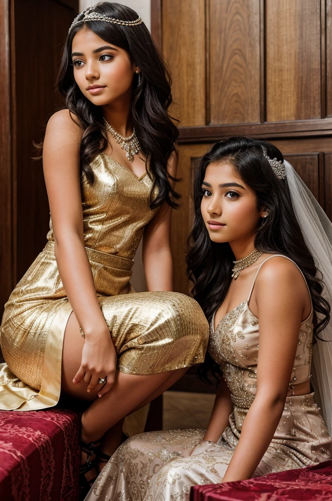 A female teenager weds a female teenager