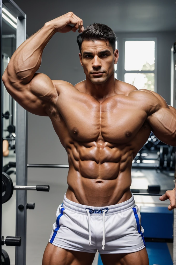 A normal man imagine his physic as bodybuilder