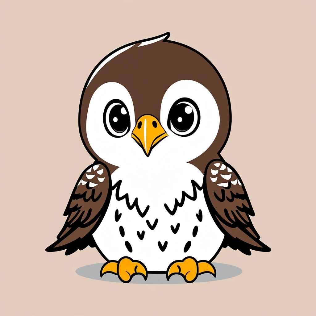 cute falcon, illustration, vector graphics, strong contours
