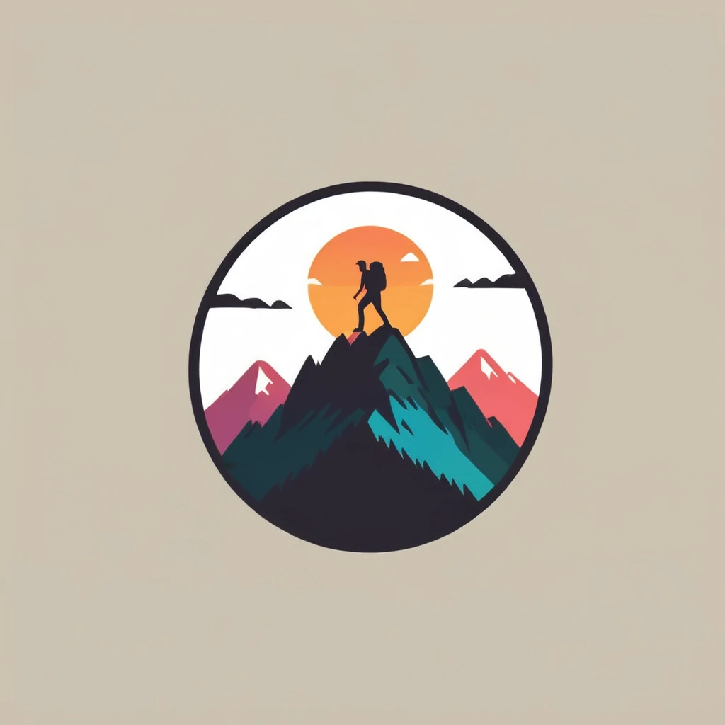 Logo of mountain, hike, modern, colorful,  LogoRedAF, 