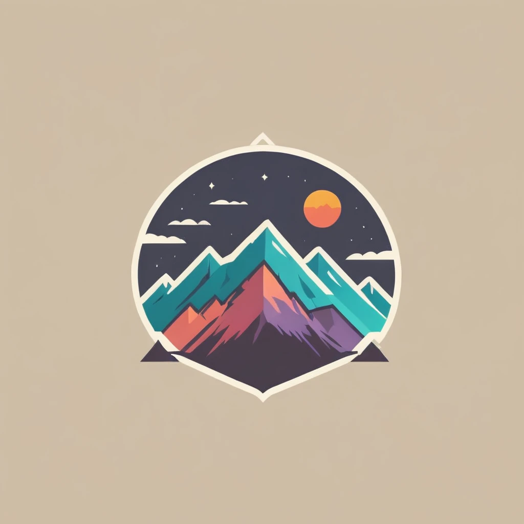 Logo of mountain, hike, modern, colorful,  LogoRedAF, 