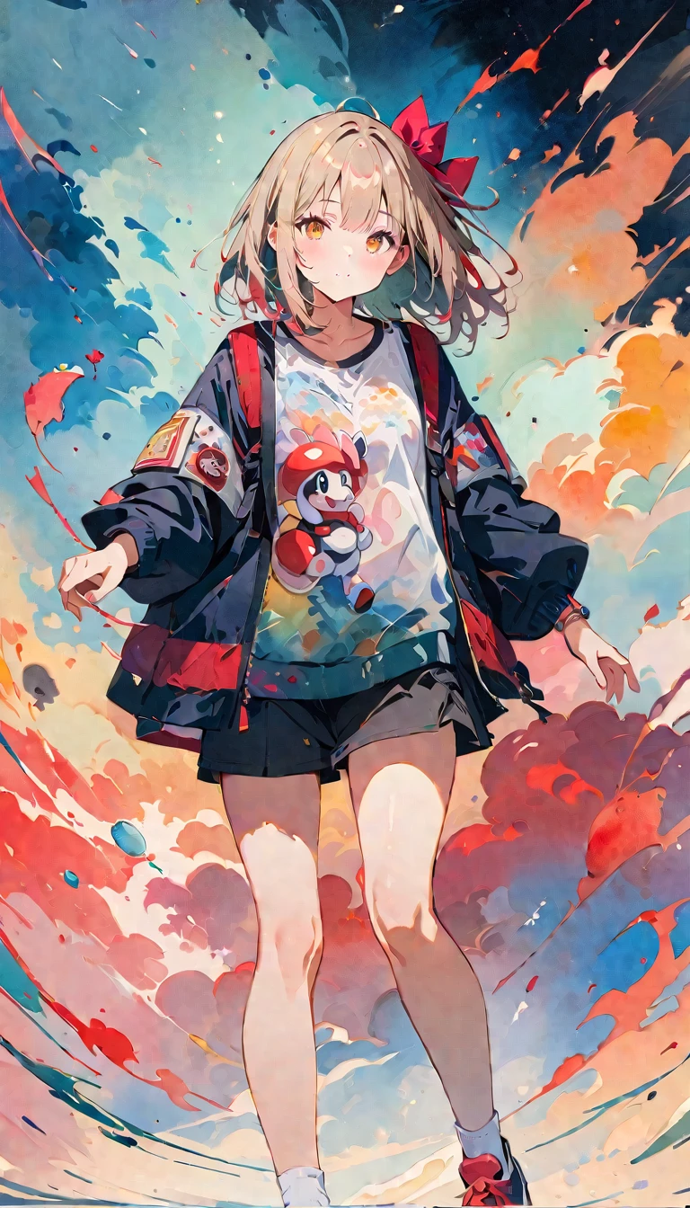 (8K, best quality, masterpiece),watercolor (medium), 1girl, {Practical, original photo, Ultra-fine transparent, image, (Influenced by Yoshitaka Amano's style:1.6)}, Practical Light, Delicate skin, (Beautiful slim woman, 25 years old, Court Knight:1.5), Thin legs, Fine particles, Long white hair, Detailed fingers, Thin, Ecstasy expression, Dynamic and sexy pose, (Huge breasts:1.4), (Long skirt, Long red cape, boots:1.2),(Arcadia, Flower Storm, Many flowers:1.8), Unobscured,Beautiful scenery, (Flowers, Wind and Moon:1.5).