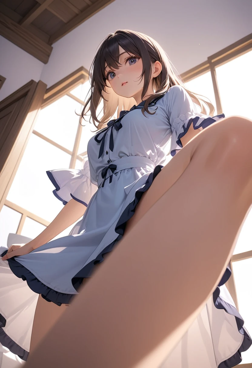 beautiful girl、Low - Angle,