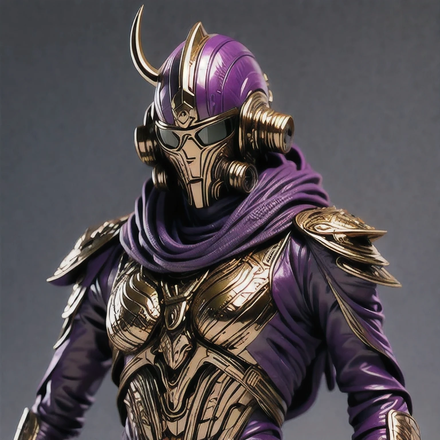 Close up of purple and gold toys, Super detailed fantasy characters, Science Fiction Characters render, detailed humanoid, Star Pathfinder Characters, Science Fiction Characters, Science Fiction Characters, humanoid character, very detailed character, Color Rendering, 3D Rendering Character Art 8K, Alien Armor, safi'jiiva armor, Marmoset Rendering