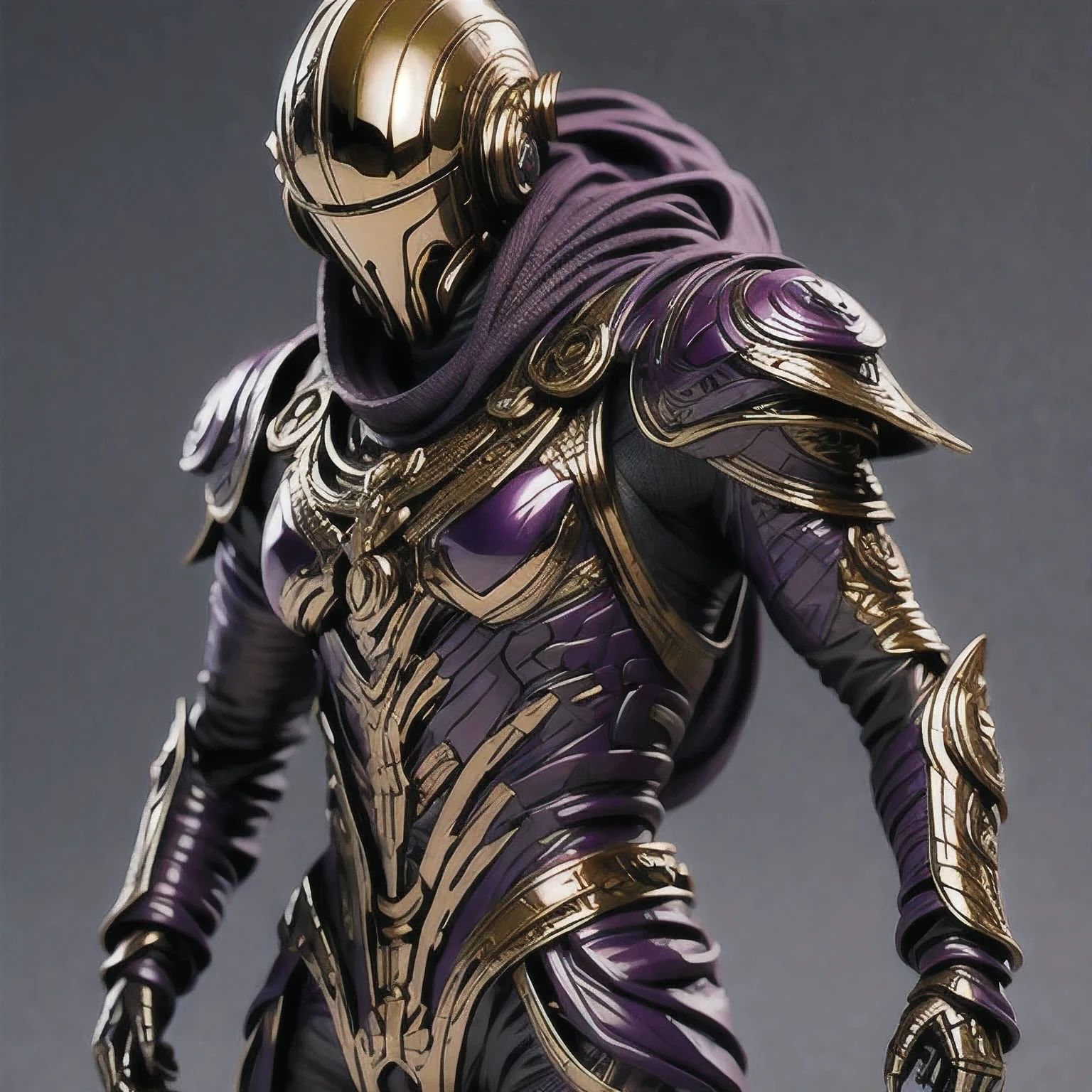 Close up of purple and gold toys, Super detailed fantasy characters, Science Fiction Characters render, detailed humanoid, Star Pathfinder Characters, Science Fiction Characters, Science Fiction Characters, humanoid character, very detailed character, Color Rendering, 3D Rendering Character Art 8K, Alien Armor, safi'jiiva armor, Marmoset Rendering