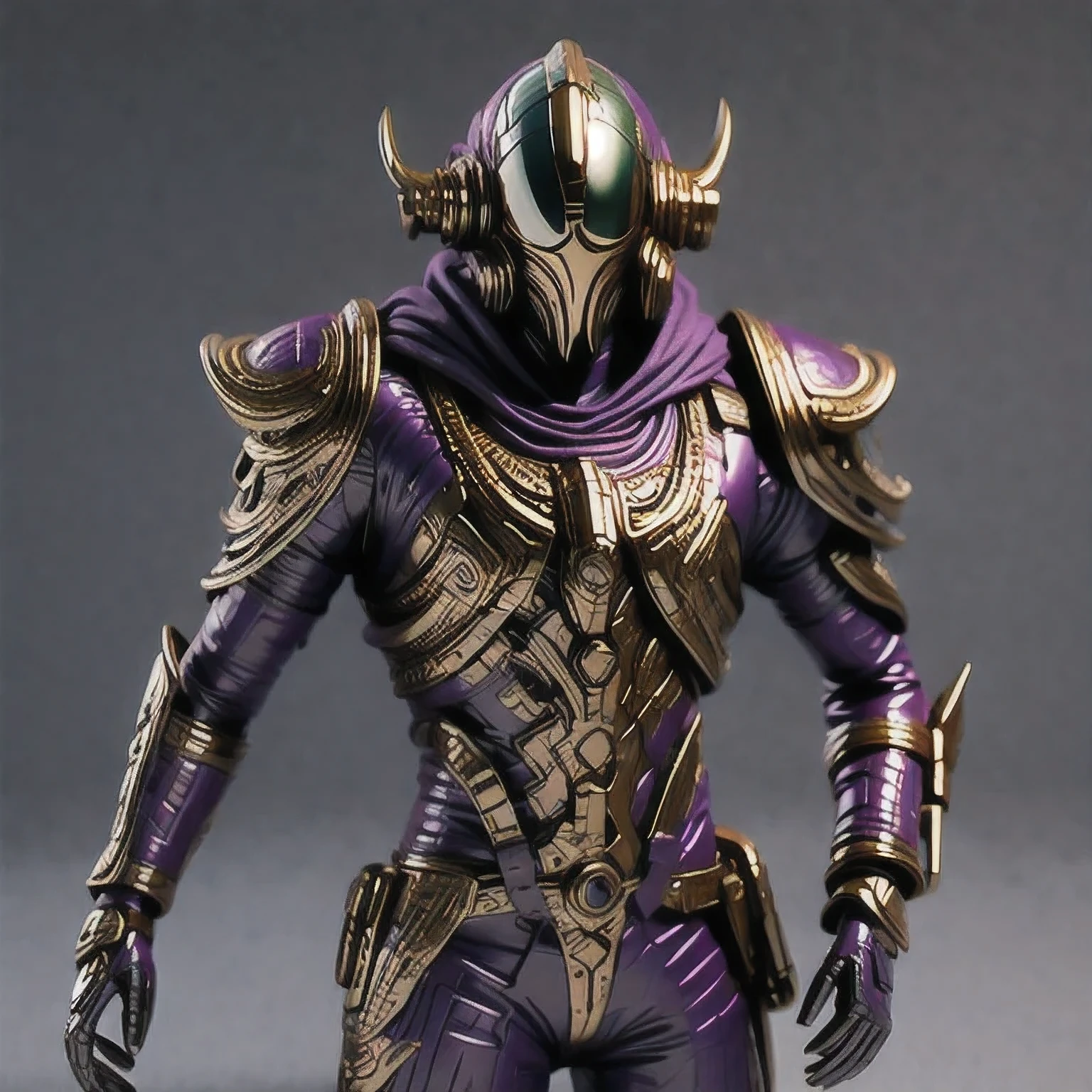 Close up of purple and gold toys, Super detailed fantasy characters, Science Fiction Characters render, detailed humanoid, Star Pathfinder Characters, Science Fiction Characters, Science Fiction Characters, humanoid character, very detailed character, Color Rendering, 3D Rendering Character Art 8K, Alien Armor, safi'jiiva armor, Marmoset Rendering
