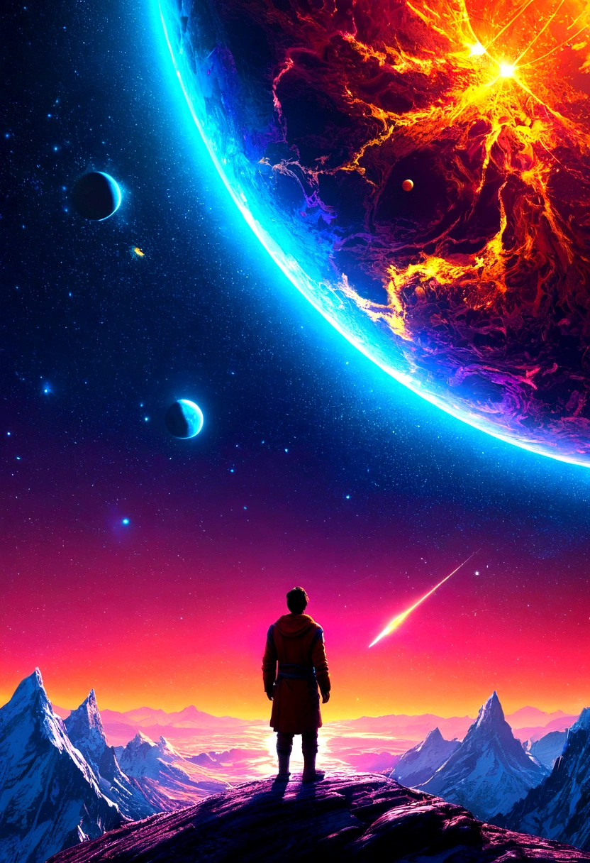 Astrologer, by Alena Aenami, full body, cinematic still, cinemascope, best quality, masterpiece, very aesthetic, perfect composition, intricate details, ultra-detailed, vivid colors