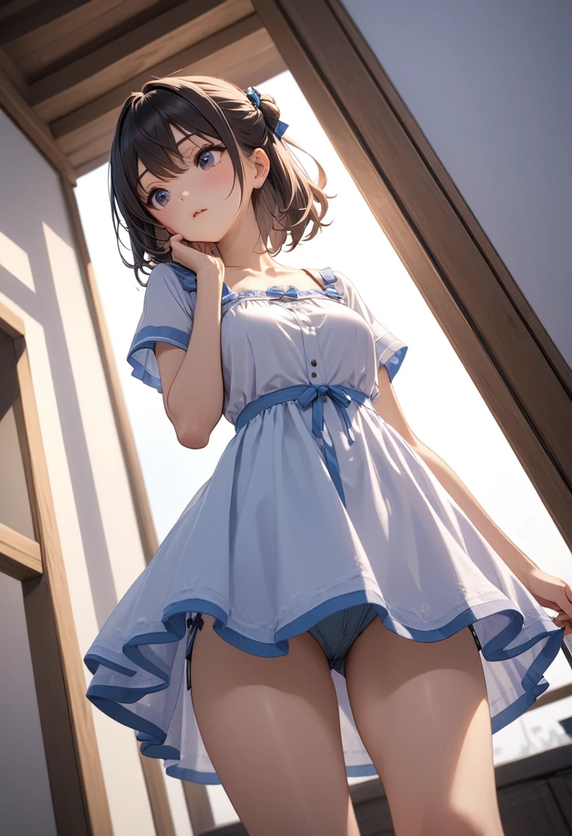 beautiful girl、Low - Angle,