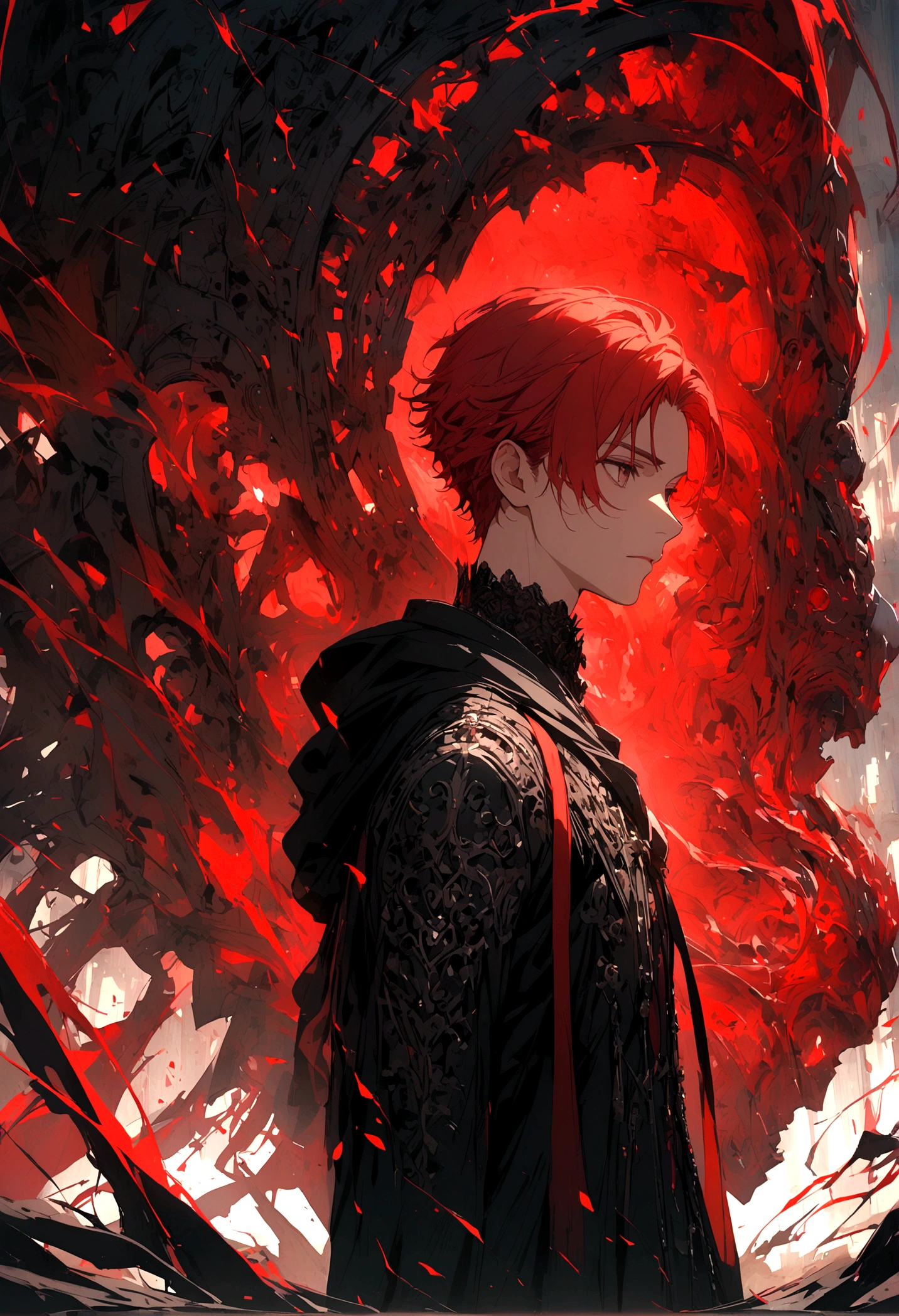 Boy with red hair.