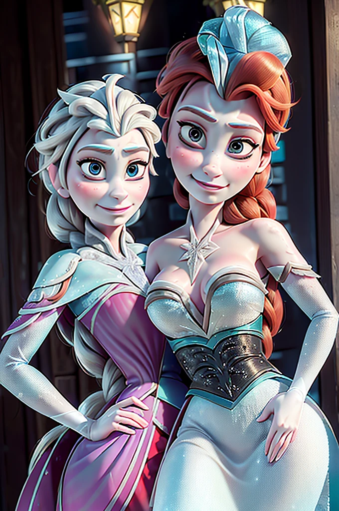 2heads, (elsa and anna from frozen:1.5), (conjoined:1.5)