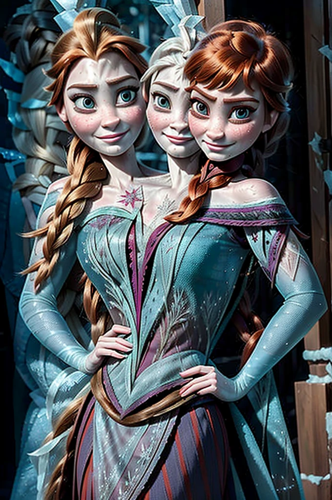 2heads, (elsa and anna from frozen:1.5), (conjoined:1.5)