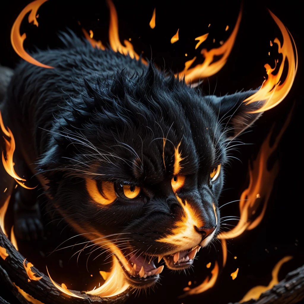 panter, angry, ventor, flames, dark, frightening, intimidating, all plan, flame shape