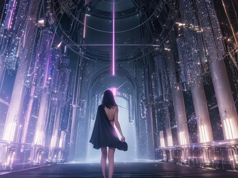Mysterious atmosphere, Atmospheric, Ethereal quality,Realistic,beautifully、aesthetic,, alone,between legs,,(Browsing Caution:0.85),, democracy,, Power plant,, (Sparkling atmosphere, Enchanting Sparkle, Bright lighting, Ethereal atmosphere, Enchanting Sparkle, Exciting colors, Captivating colors, Dramatic lighting, Captivating aura),