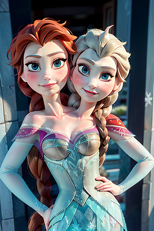 2heads, (elsa and anna from frozen:1.5), (conjoined:1.5)