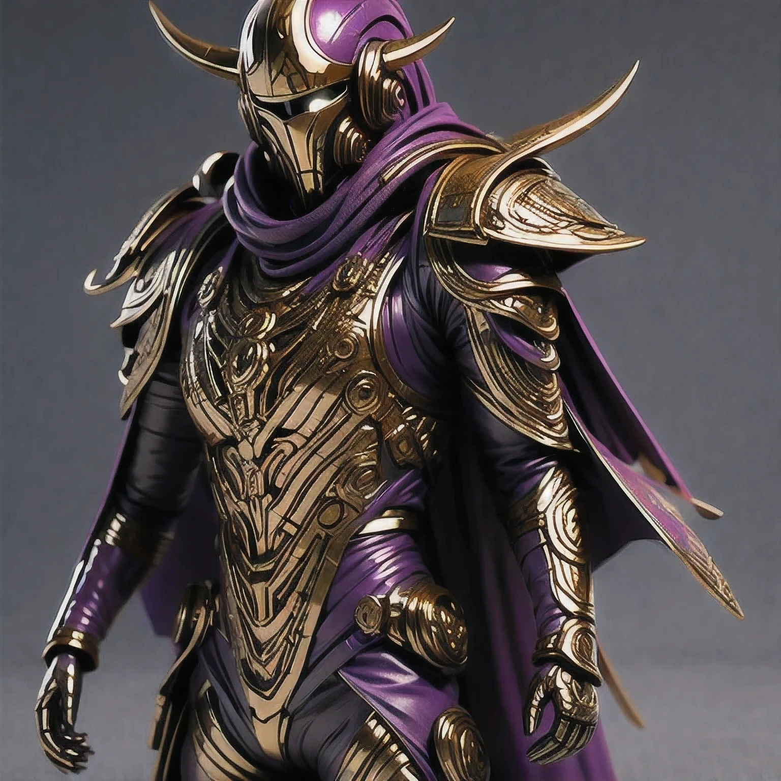 Close up of purple and gold toys, Super detailed fantasy characters, Science Fiction Characters render, detailed humanoid, Star Pathfinder Characters, Science Fiction Characters, Science Fiction Characters, humanoid character, very detailed character, Color Rendering, 3D Rendering Character Art 8K, Alien Armor, safi'jiiva armor, Marmoset Rendering