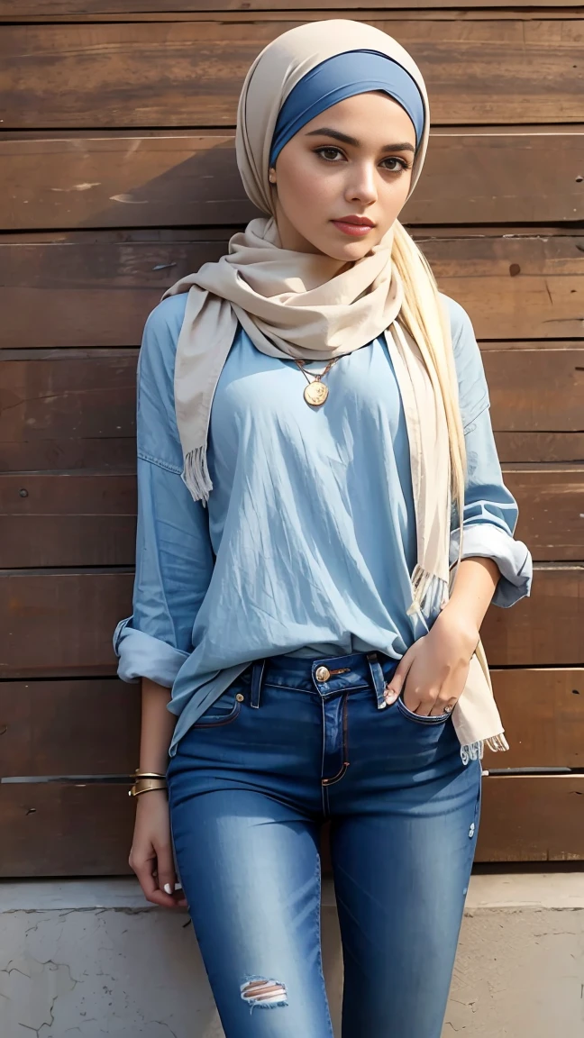 head scarf with sexy jeans
