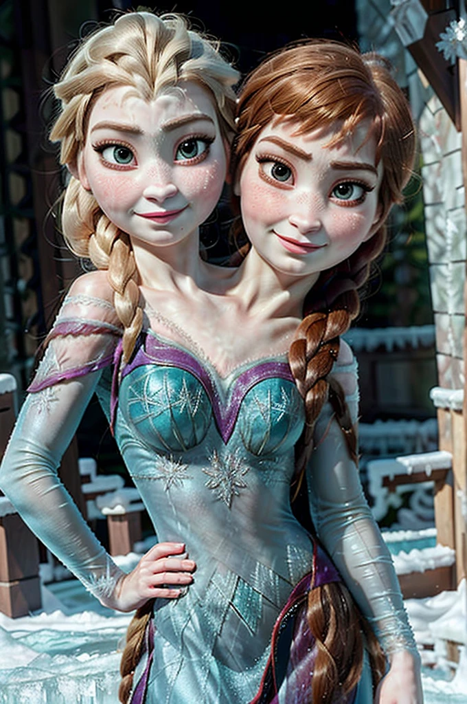 2heads, (elsa and anna from frozen:1.5), (conjoined:1.5)