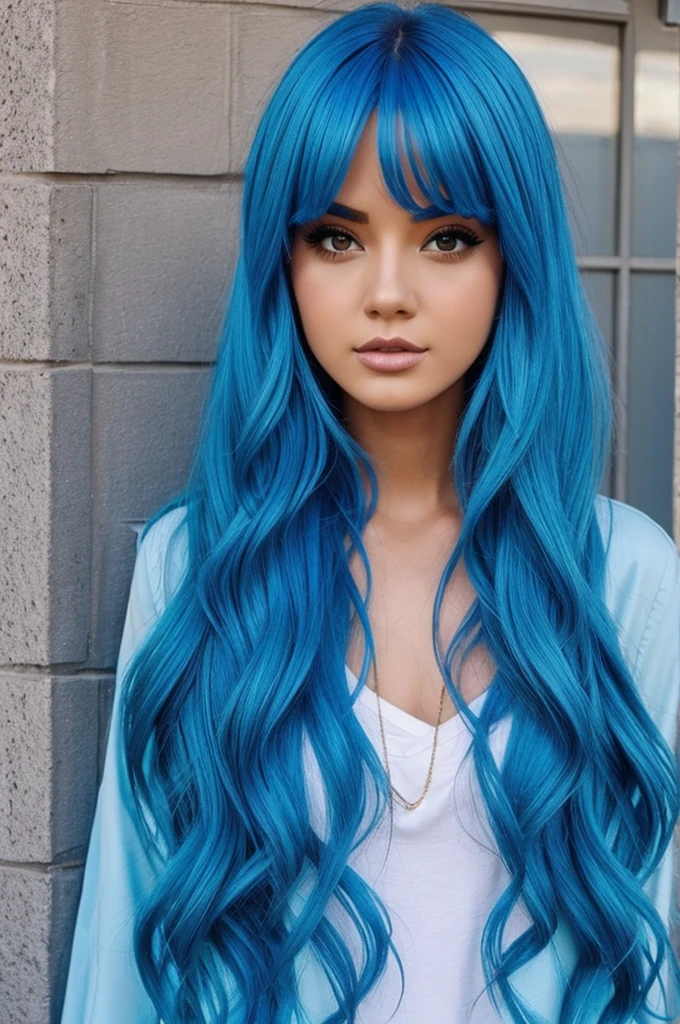 Blue hair gang girl