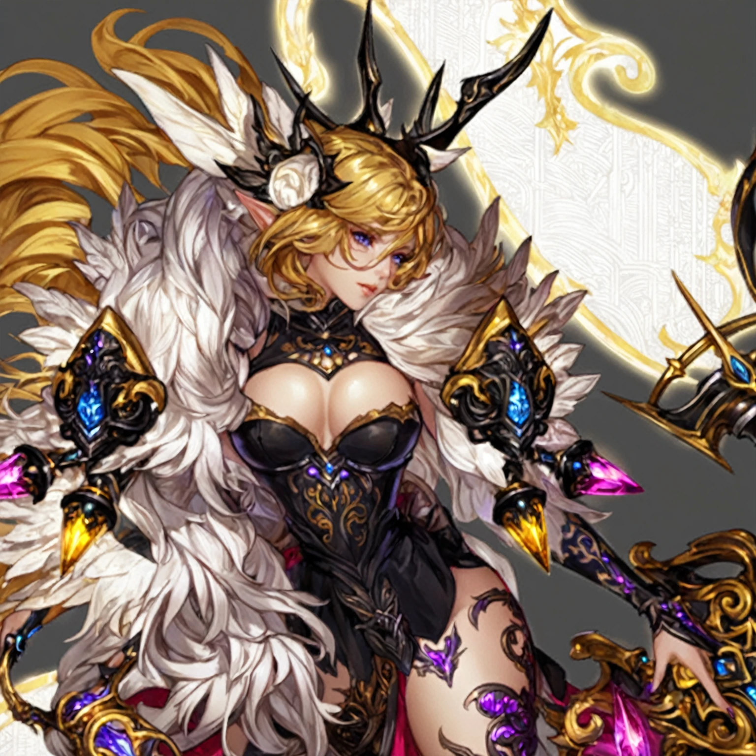 masterpiece, best quality, 1 girl, female focus, solo, Fantasy aesthetics, Highly detailed, shadowverse style. female, elf
