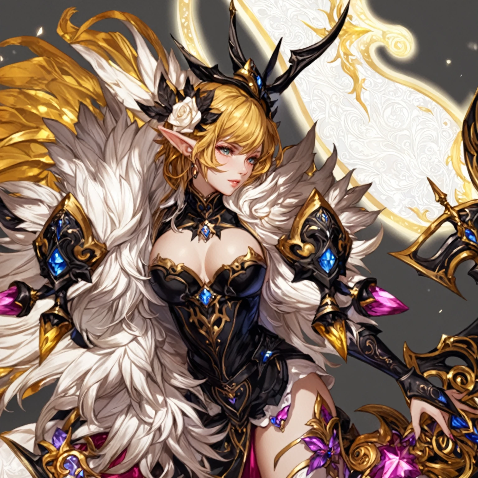 masterpiece, best quality, 1 girl, female focus, solo, Fantasy aesthetics, Highly detailed, shadowverse style. female, elf