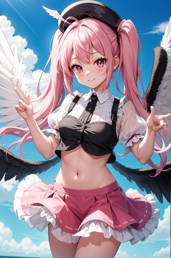 A girl with a comb, thick thighs, busty, Angel, Wings, beautiful, hearts, pastel