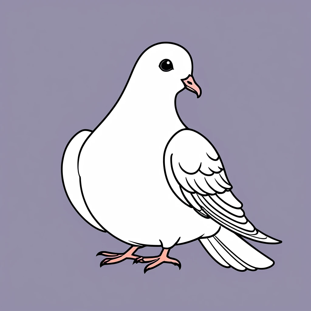 cute dove, illustration, vector graphics, strong contours