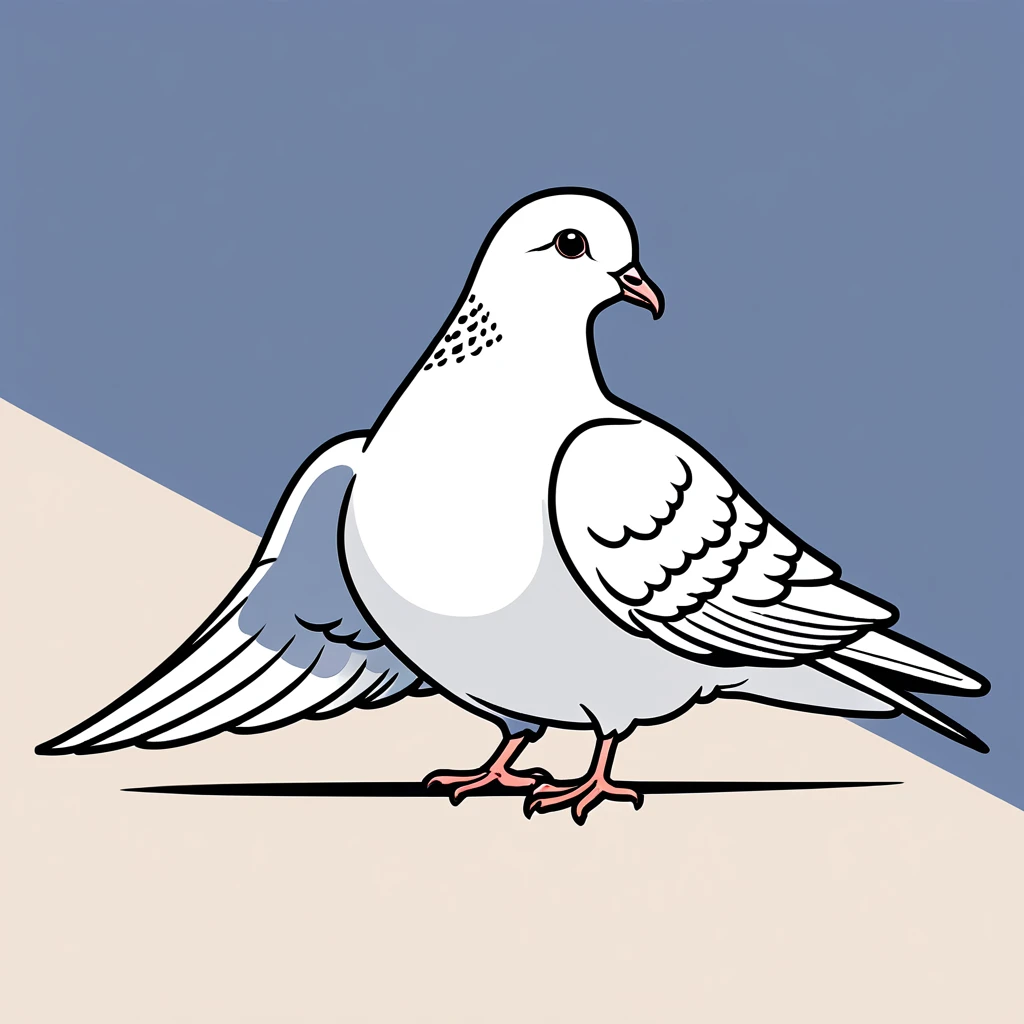 cute dove, illustration, vector graphics, strong contours
