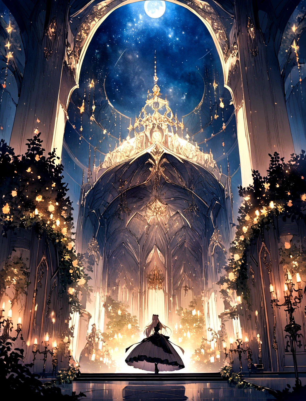 The entire galactic starry sky,Gorgeous,Twinkling starlight,Boundless,beautiful scenery。