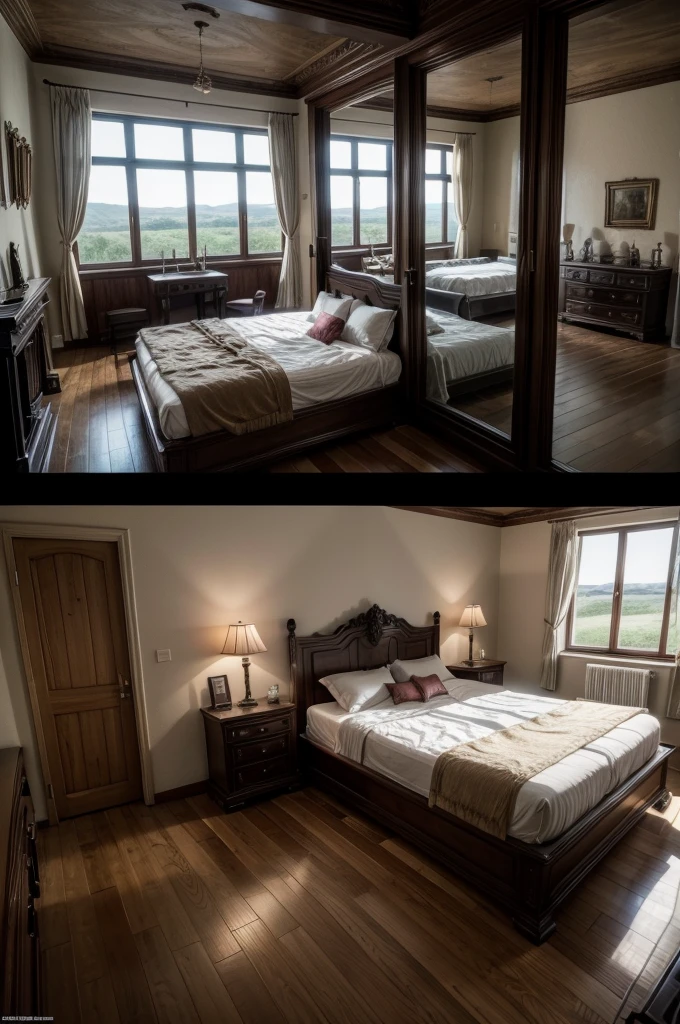 hd realistic image: BDSW room in a castle. +18. There is a bed... And adult toys. Modern bedroom in a fantasy world.