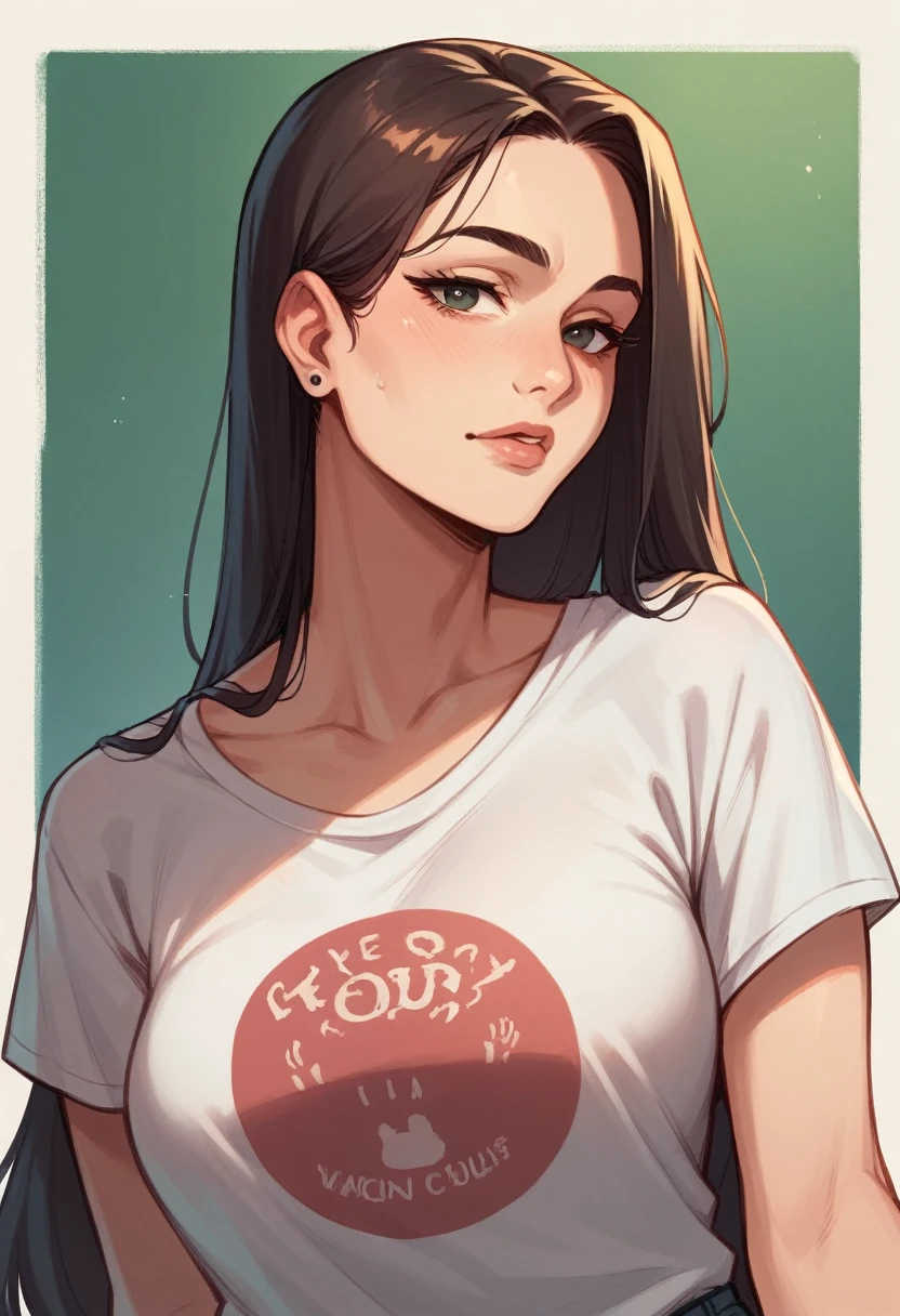 (masutepiece:1.2), Realistic, photo of 18 y.O High school girl in loose shirt(Unbuttoned shirt), half, Best Quality, Small breasts, cleavage, NSFW Something?, [[Hands hidden behind the back]], earrings,   Visible from the full shirt, Solo, [SFW], No bra, , Black Choker, (Naked:1.2)