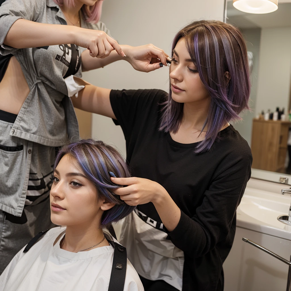 Changing hair color at salon 
