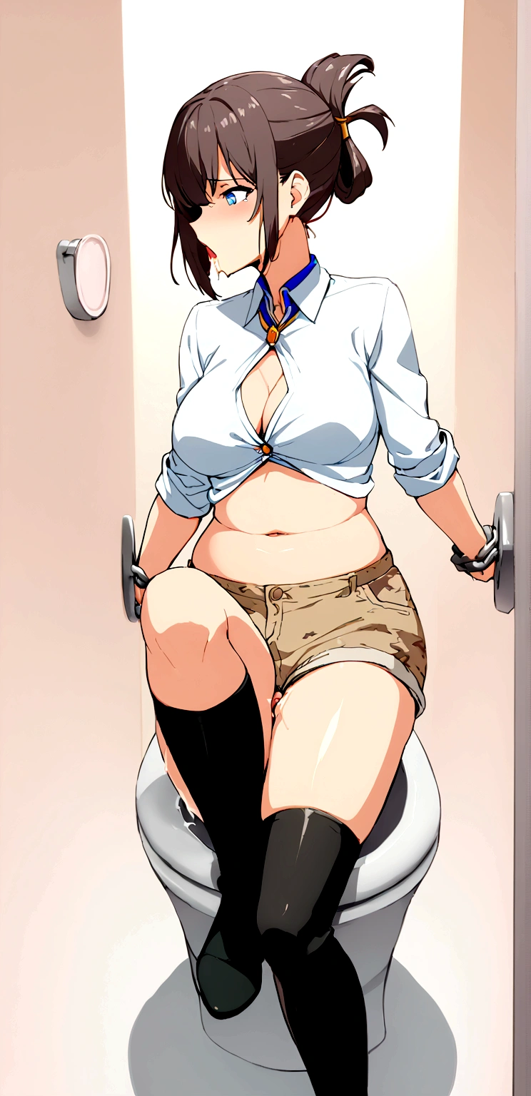 shirase sakuya,Multiple penises,Slender and sexy woman,,deep throat,Black thigh-high boots,Beige jean shorts,in the train,Molester,Multiple men,Put your hands behind your back,rape,Sex,Creampie,A lot of semen,profile,ponytail