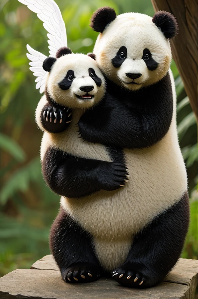 I want a panda turned into a biblically correct angel, more specifically a tronl