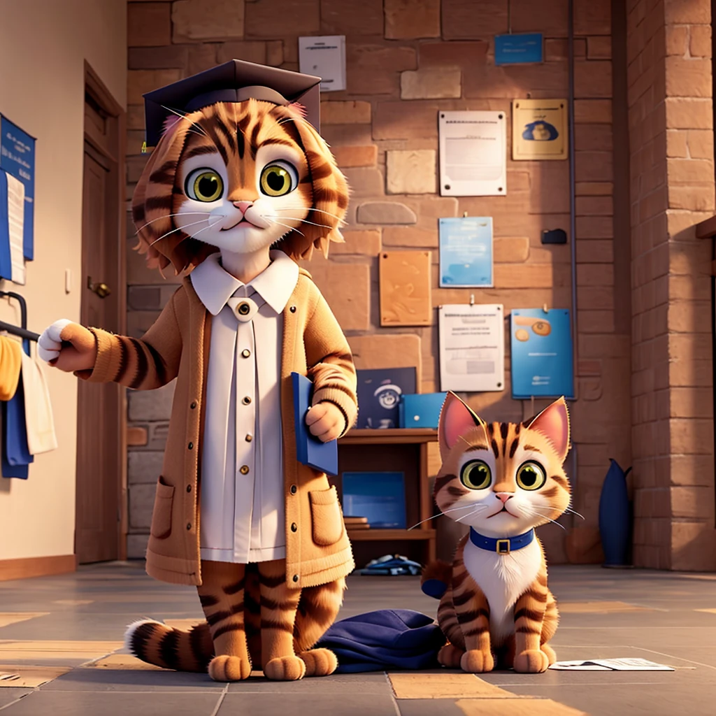Cat graduating from college
