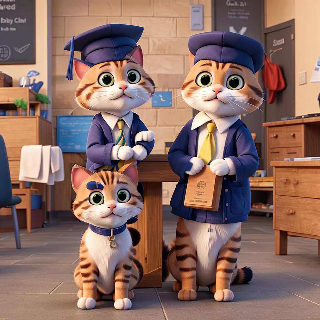 Cat graduating from college 