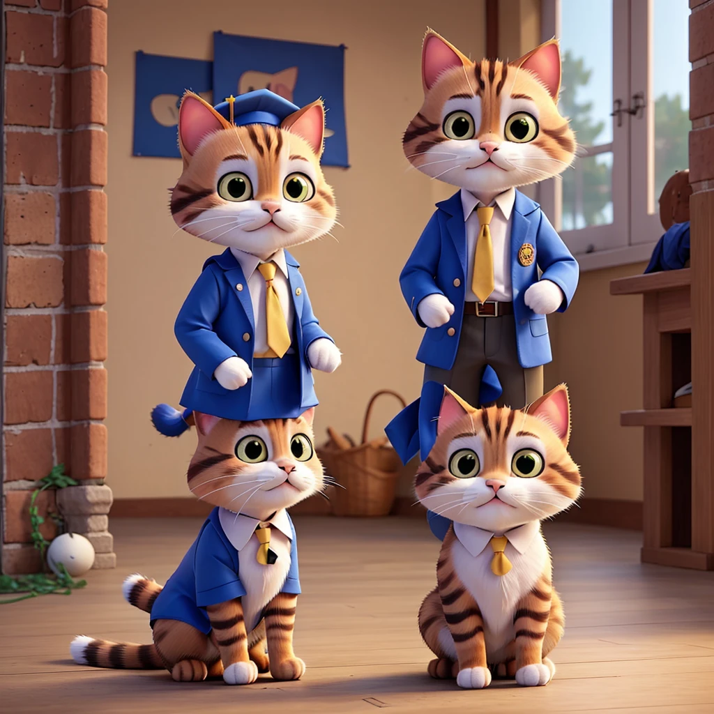Cat in graduation outfit 