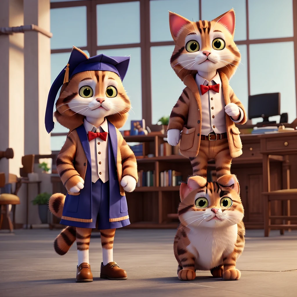 Cat in graduation outfit