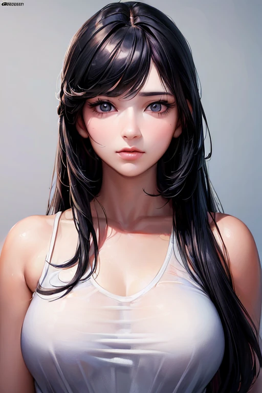 (masterpiece, high quality, lifelike, Ultra realistic, Remarkably high quality, photorealistic:1.5), Anime Girl with Black Long Hair minimalist logo design bright colors, high quality, extreme quality, super detailed 