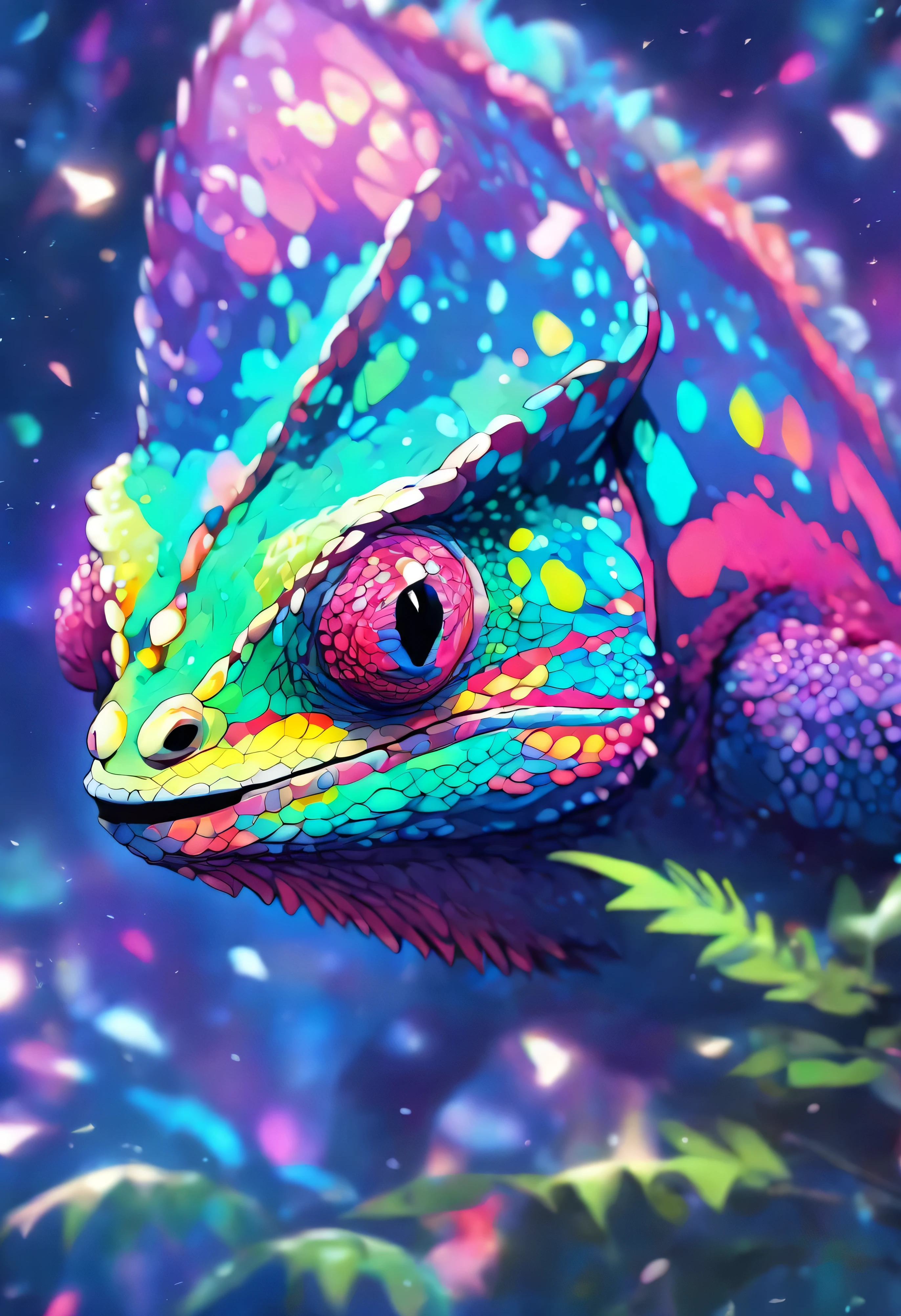 Chameleon with characteristic shape