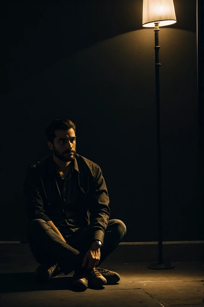 A man sitting in darkness