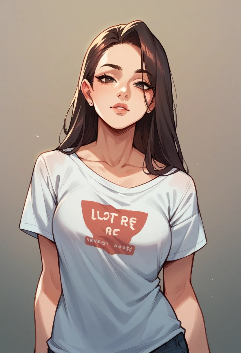 low shoulder t-shirt,sexy mature face